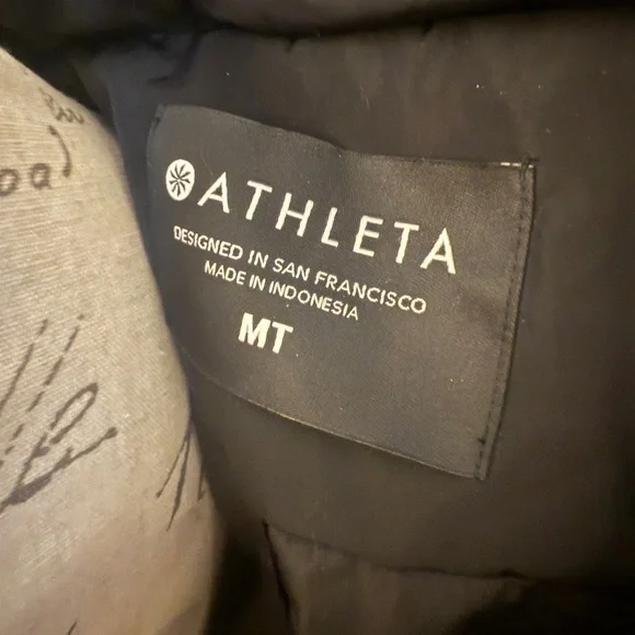 Athleta Sleek Black Bomber Jacket size medium Tall - Picture 6 of 6